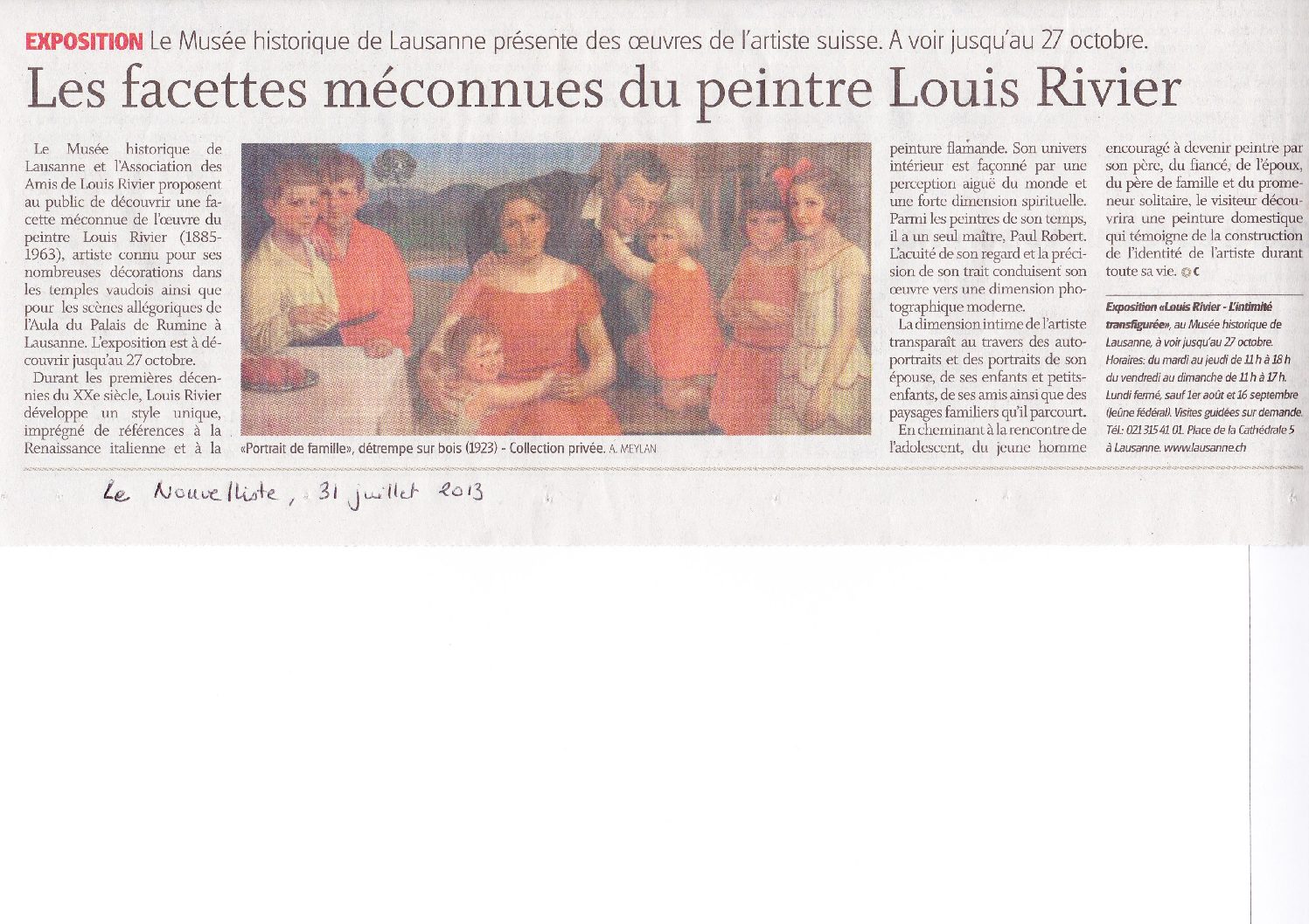 Article - 24Heures, 14juillet 2016 : St-Jean de Cour