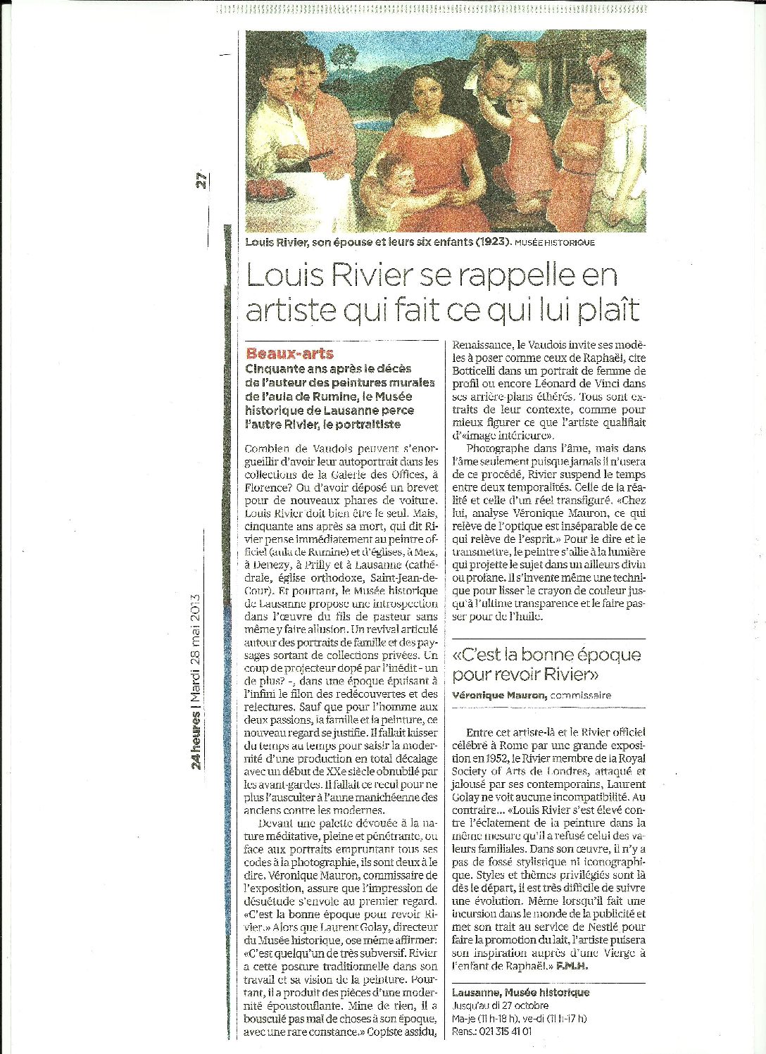 Article - 24Heures, 14juillet 2016 : St-Jean de Cour
