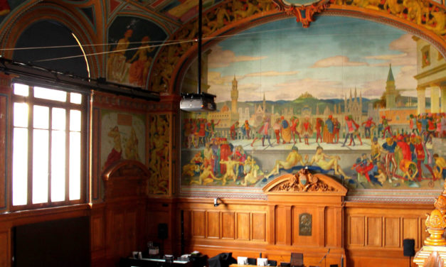 21 avril 2023 : 100e anniversaire de l’inauguration des peintures de la salle de l’aula du palais de Rumine, à Lausanne.